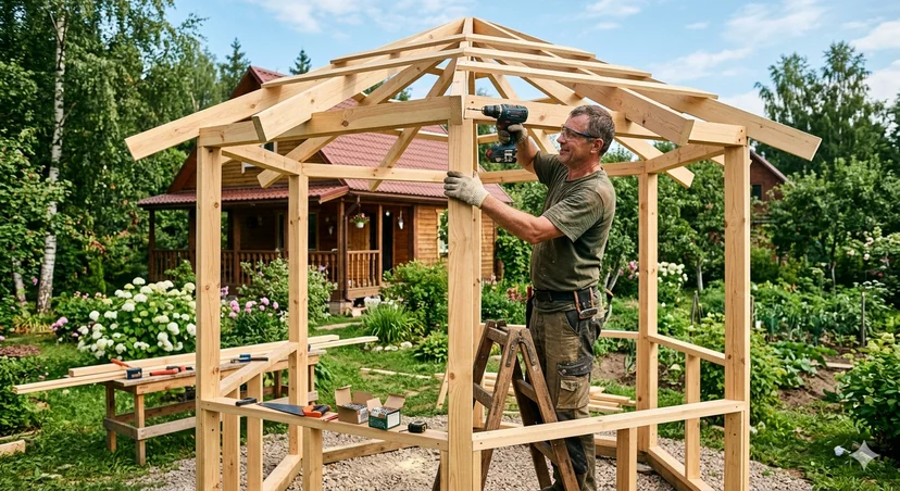 Дачный мастер‑класс: строим беседку своими руками — пошаговая инструкция для начинающих